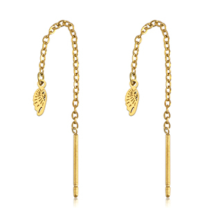 Stainless Steel - Rostfrei Stahl Ohrringe Wings Gold