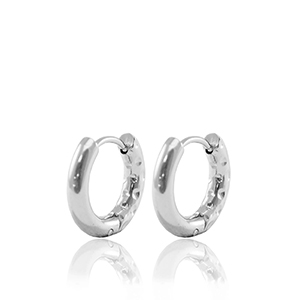 Stainless Steel - Rostfrei Stahl Ohrringe Creolen reversible 15mm Silver