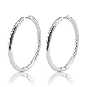 Stainless Steel - Rostfrei Stahl Ohrringe Creolen reversible 36mm Silver