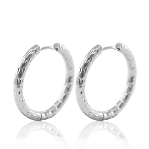 Stainless Steel - Rostfrei Stahl Ohrringe Creolen  23mm Silver