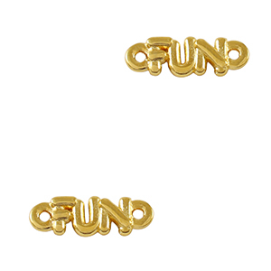 Anh&auml;nger Metall DQ Zwischenst&uuml;ck "FUN" Gold (Nickelfrei)