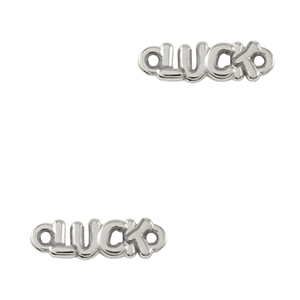Anh&auml;nger Metall DQ Zwischenst&uuml;ck "LUCK" Antik silber (Nickelfrei)