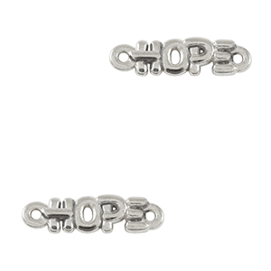 Anh&auml;nger Metall DQ Zwischenst&uuml;ck "HOPE" Antik silber (Nickelfrei)