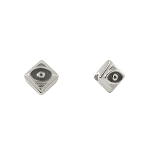 Perle Metall DQ Rhombus with Eye Antik silber (Nickelfrei)