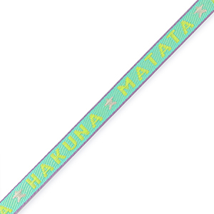 Schmucktextband "hakuna matata" Blue-yellow