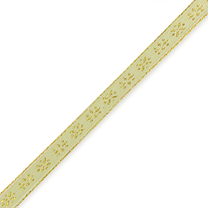 Schmucktextband Blume Olive green-gold