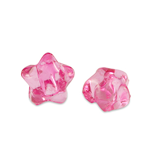 Perlen Acryl Star Magenta pink transparent