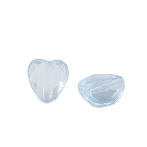 Perlen Acryl Heart Aquamarine blue transparent