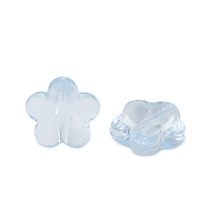 Perlen Acryl Flower Aquamarine blue transparent