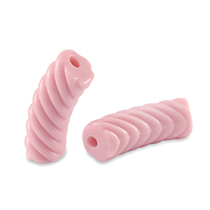 Acrylperlen Tubes Twisted Light rose