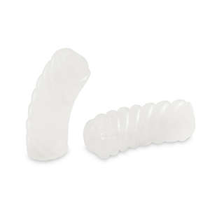Acrylperlen Tubes Twisted Transparent white