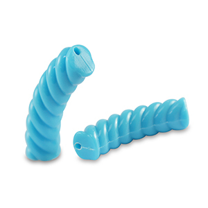 Acrylperlen Tubes Twisted Blue