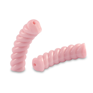 Acrylperlen Tubes Twisted Light rose