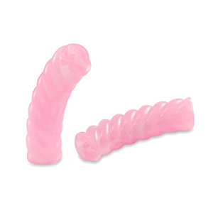 Acrylperlen Tubes Twisted Transparent pink