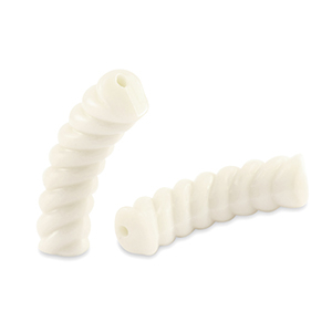 Acrylperlen Tubes Twisted Off white
