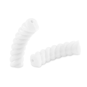 Acrylperlen Tubes Twisted White