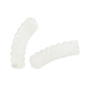 Acrylperlen Tubes Twisted Transparent white
