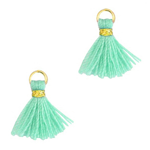 Quaste Perlen 1.2cm Gold-ocean blue