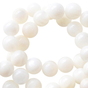 Perle Muschel rund 3mm Weiss-pearl shine