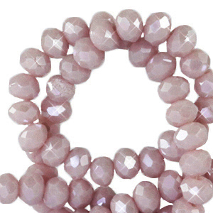Facetten Top Glas Perlen 3x2mm Rondellen Soft rose ash-pearl shine coating