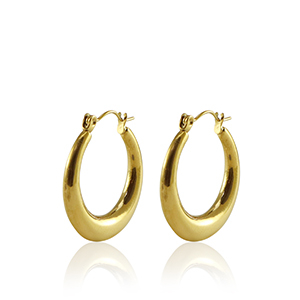Stainless Steel - Rostfrei Stahl Ohrringe Creolen 25mm Gold