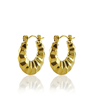 Stainless Steel - Rostfrei Stahl Ohrringe Creolen 20mm Gold
