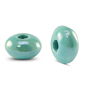 Perlen Griechische Keramik DQ Rondell Turquoise