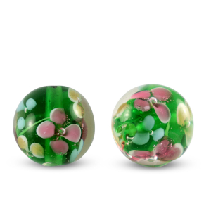 Glas Perlen 14mm Transparent-green