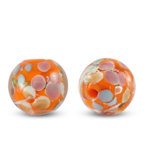 Glas Perlen 14mm Transparent-orange