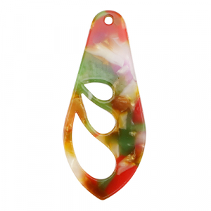 Anh&auml;nger aus Resin Fl&uuml;gel Multicolor pink-green