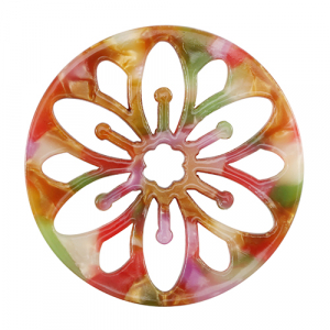 Anh&auml;nger aus Resin Mandala Multicolor pink-green