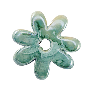 Perlen Griechische Keramik DQ Flower Ocean wave green-brown