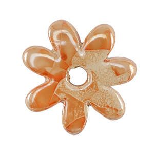 Perlen Griechische Keramik DQ Flower Orange