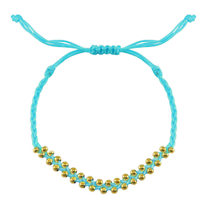 Armband Rostfrei Stahl Perlen Blue-gold