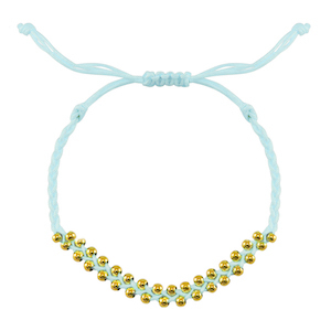 Armband Rostfrei Stahl Perlen Mint blue-gold