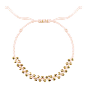 Armband Rostfrei Stahl Perlen Beige-gold