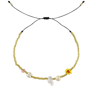 Armband mixed beads Yellow-pink-gold