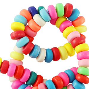 Perlen Polymer Rondelle 7mm Multicolour