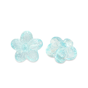 Perlen Acryl Flower Transparent turquoise blue
