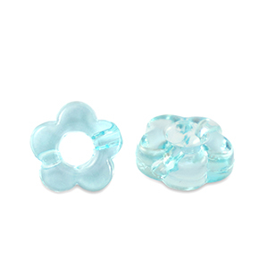 Perlen Acryl Flower Transparent turquoise blue