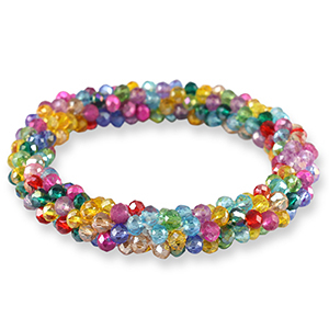 Facetten Glas Armband Multicolour Yellow-pink