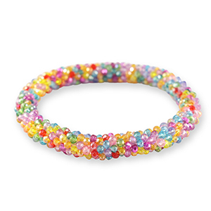Facetten Glas Armband Multicolour Yellow-pink