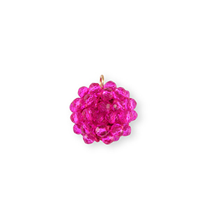 Facetten Perlen Anh&auml;nger Zwischenst&uuml;ck 16mm Fuchsia
