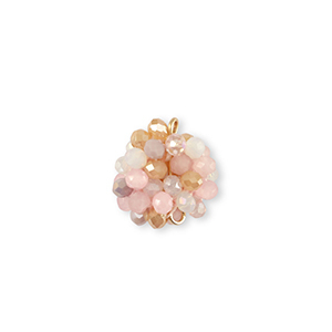 Facetten Perlen Anh&auml;nger Zwischenst&uuml;ck 16mm Multicolour Beige-pink