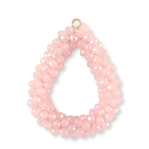 Facetten Perlen Anh&auml;nger Drop Light pink