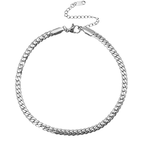 Stainless Steel - Rostfrei Stahl Fussketten Schlangenkette Silver