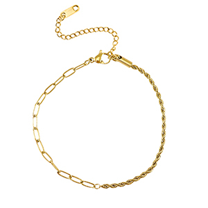 Stainless Steel - Rostfrei Stahl Armb&auml;nder Verdreht & Gerade Gold