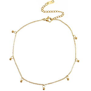 Stainless Steel - Rostfrei Stahl Fussketten Ball Gold