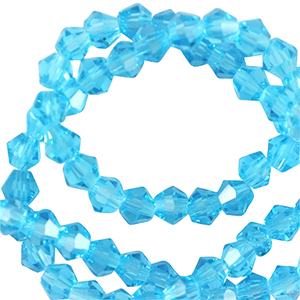 Facetten top Glas perlen Bicone 6mm Azure turquoise blue