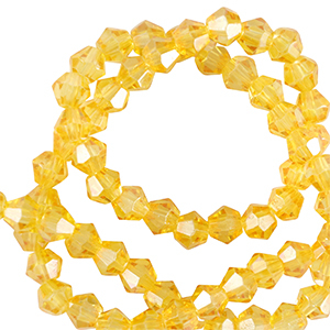 Facetten top Glas perlen Bicone 6mm Freesia yellow